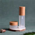 50g glass cosmetic jars with bamboo lid  Environmental bamboo cosmetic bottles/jars